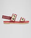 Valentino Garavani Cherryfic Double Strap Slingback Espadrille Sandal In Multi