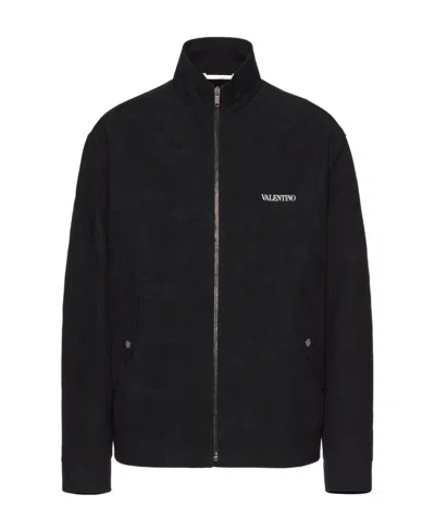 VALENTINO VALENTINO LOGO DETAILED ZIP-UP LONG-SLEEVED JACKET
