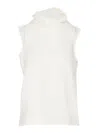 Valentino Draped Neckline Sleeveless Top In Blanco