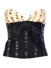 Valentino Plusdepois Print Chiffon Top With Handmade Draping And Bow Detail In Black