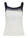 Valentino Sleeveless Knitted Top Striped Detail In White