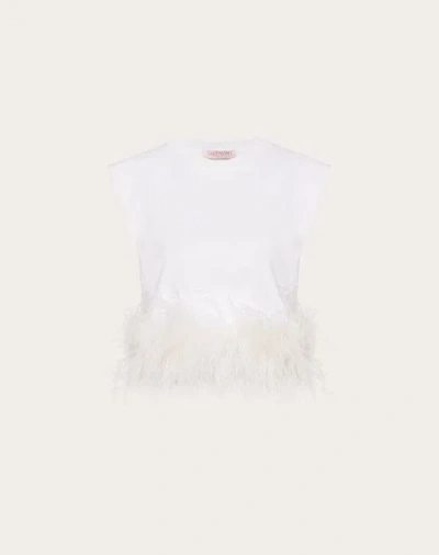 Valentino Top Aus Jersey Cotton Frau Weiss L In White