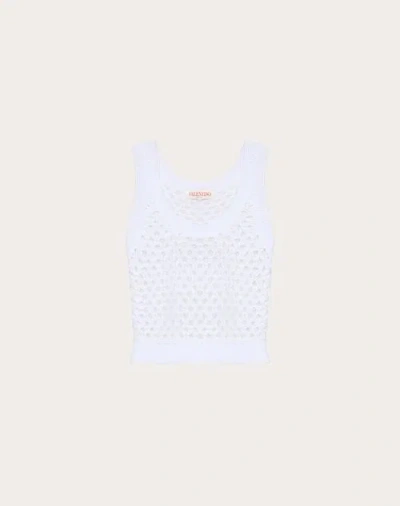 Valentino Top Aus Viskose Und Lurex Mit Pailletten Frau Weiss S In White