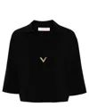 Valentino Wool Solid Sweater In Black