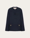 Valentino Top En Cady Couture Femme Bleu Marine 48