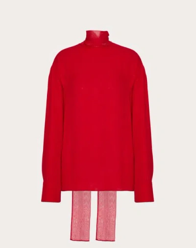 Valentino Top En Georgette Femme Rouge 48 In Red