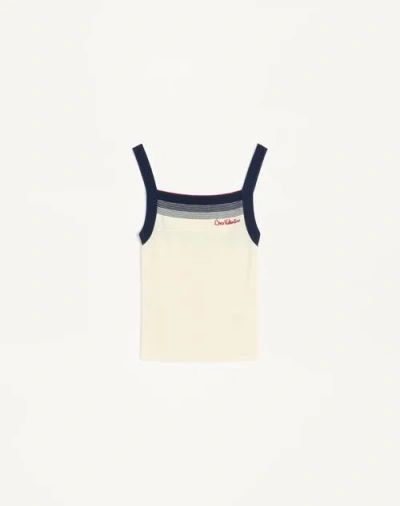 VALENTINO VALENTINO WOOL TOP WOMAN BIRCH/NAVY XS