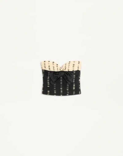 VALENTINO VALENTINO CHIFFON TOP IN PLUSDEPOIS PRINT WOMAN BLACK/BIRCH 42