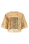 Valentino Top Gold With Sequins In Gold