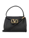 Valentino Elegant Mini Top Handle Handbag With Gold-tone Details In Black