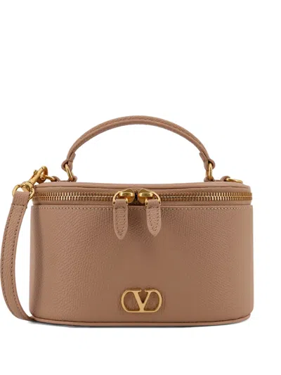 Valentino Garavani Vanity Case Crossbody Bag With Vlogo Signature In Brown