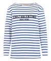Valentino Long Sleeve Cotton T-shirt With Striped Pattern In Multicolor