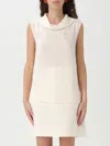 Valentino Draped Neckline Sleeveless Top In Ivory