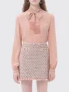 Valentino Bow-detail Silk Crêpe Blouse In Pink