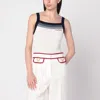Valentino Sleeveless Knitted Top Striped Detail In White