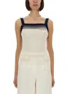 Valentino Garavani Top With Chez  Garavani Embroidery In In White