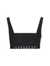 Valentino Garavani Woman Top Black Size 8 Cotton, Polyamide In Black