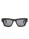 Valentino Tortoiseshell-effect Square-frame Sunglasses In 绿色