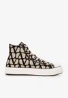 Valentino Toile Iconographe High Upper Board Shoes In Beige