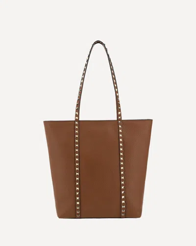 Valentino Garavani Brown Rockstud Tote Bag