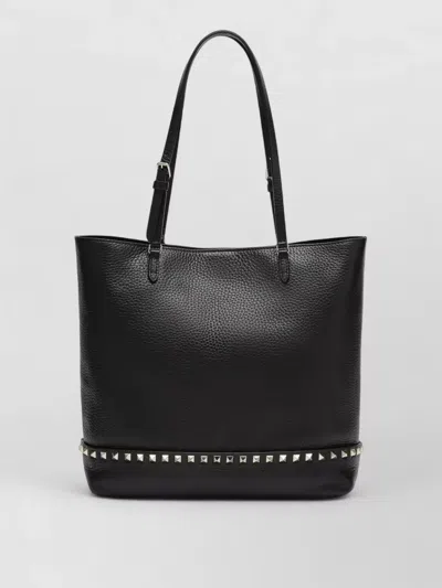 Valentino Garavani Tote Bag Adjustable Straps Textured Finish In Black