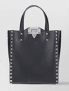Valentino Tote Bag With Top Handle And Studded Detailing In Grey