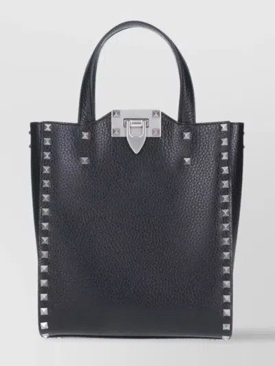 Valentino Garavani Tote Bag With Top Handle And Studded Detailing In Grey