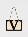 Valentino Large White Chain Tote Bag In White