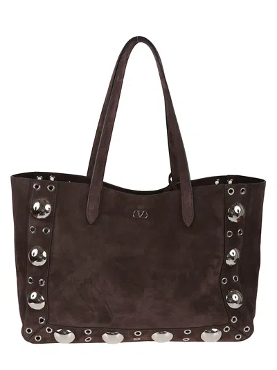 Valentino Garavani Tote Nellcote Frame Suede In To Testa Di Moro