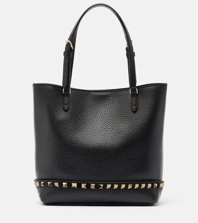 Valentino Garavani Tote Rockstud Small Aus Leder In Black