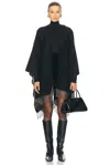 Valentino Toile Iconographe Cashmere Poncho In Nero & Crema