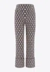 Valentino Toute La V Flared Pants In Wool In Neutral