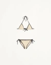 Valentino Geometric V Bikini In Birch/ivory