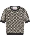 Valentino Garavani Toute La V Jacquard Virgin Wool Sweater In Neutrals