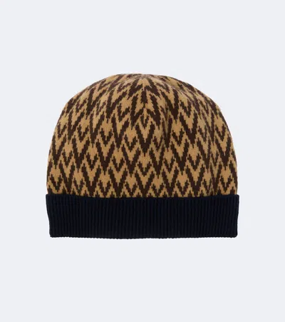 Valentino Garavani Toute La V Jacquard Virgin Wool Beanie In Multi