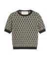 Valentino Garavani Toute La V Jacquard Virgin Wool Sweater In Black