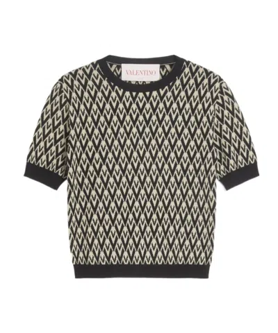 VALENTINO TOUTE LA V JACQUARD WOOL JUMPER