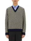 Valentino Wool Jumper With Toute La V Jacquard Pattern