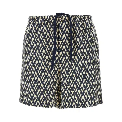 VALENTINO 'TOUTE LA V' LINEN SHORTS