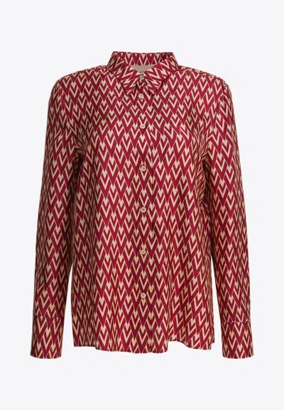 VALENTINO TOUTE LA V PATTERN LONG-SLEEVED SHIRT