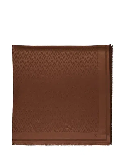 Valentino Toute La V Scarf In Brown