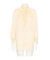 Valentino Toute La V Silk Jacquard Top In White