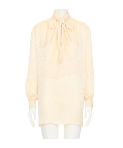 Valentino Toute La V Silk Jacquard Top In White