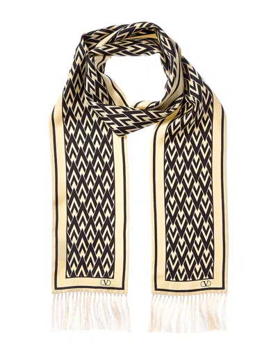 Valentino Toute La V Silk Scarf