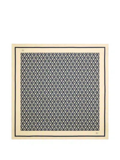 Valentino Long Lightweight Chevron Two Tone Scarf Bandeaux In Black