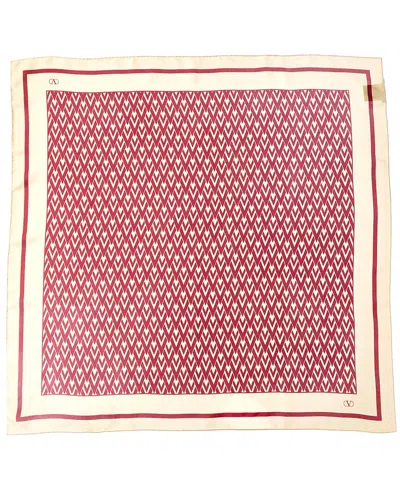 Valentino Toute La V Silk Scarf In Pink