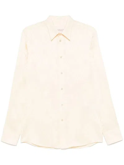 Valentino Toute La V-print Shirt In Beige