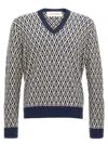 Valentino Wool Jumper With Toute La V Jacquard Pattern
