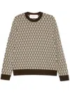 Valentino Monogrammed-intarsia Wool Jumper In Brown