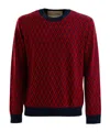 Valentino Jacquard Pattern Crewneck Sweater In Red